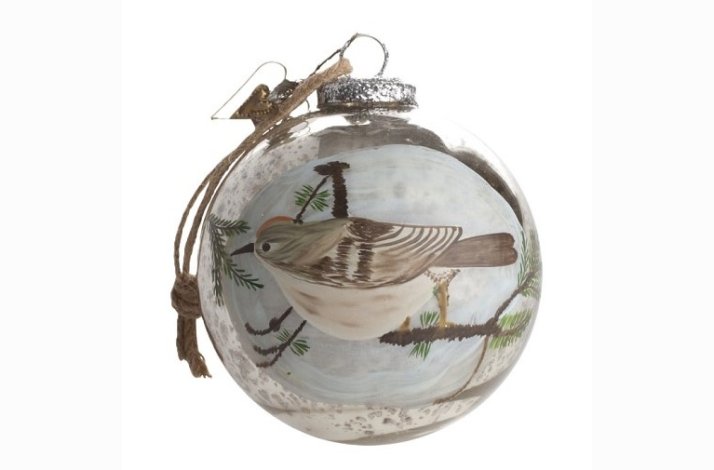 Julekugle med fugl